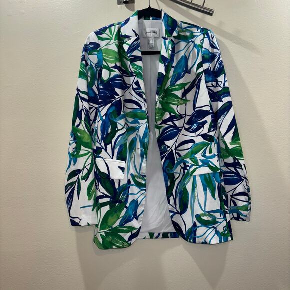 Joseph Ribkoff Tropical Leaf Print Blazer Jacket – Size 2 - Picture 8 of 15